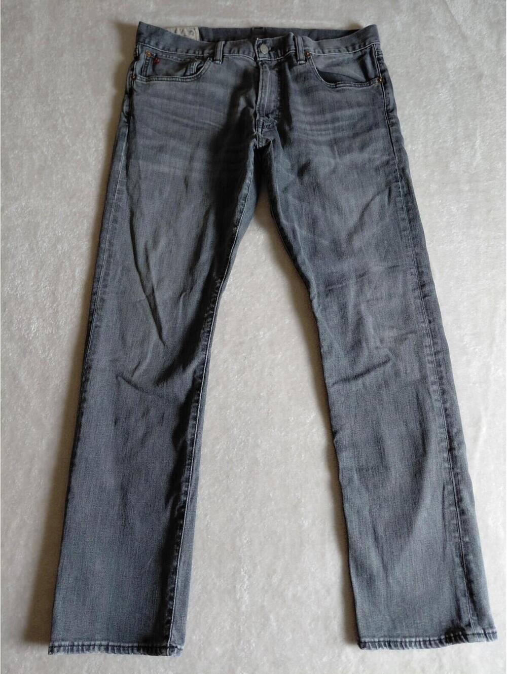 Polo Ralph Lauren Varick Slim Straight Jeans 36x32 Dark Gray Stretch Denim